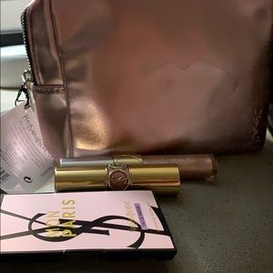 YSL 4 price set Lip Gloss Lip stick Make up bag#9